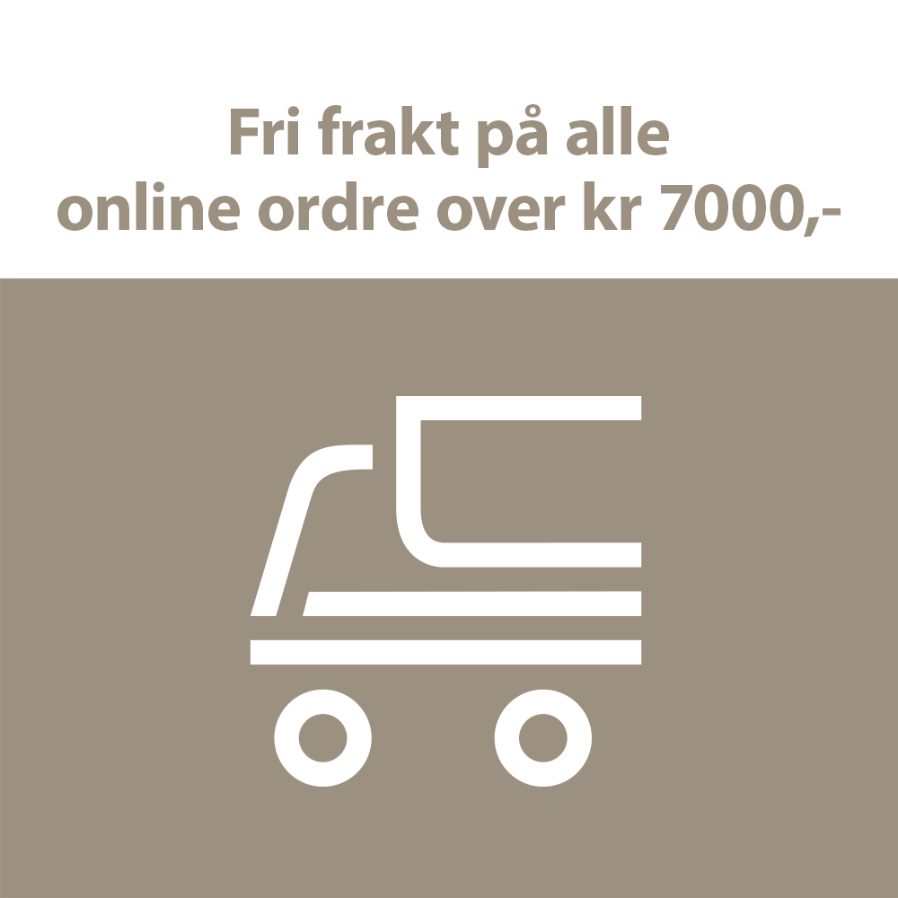 Fri frakt på alle online ordre over kr 7000,-