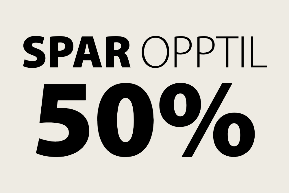 Spar opptil 50%