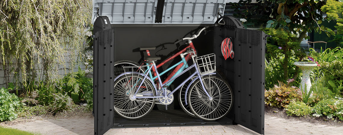 Oppbevaringsboks med plass til tre sykler