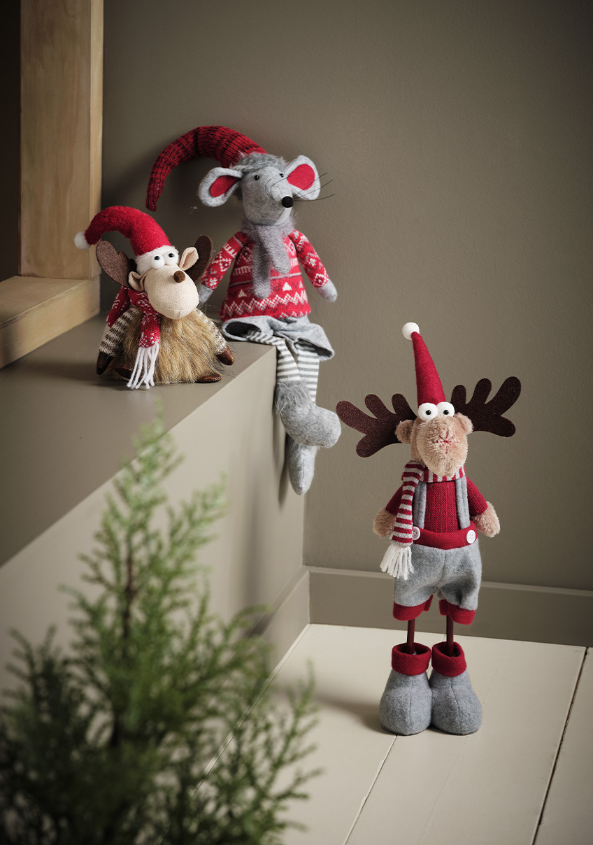 JULKLAPP, RAN og GYLVE er myke følgesvenner som hører julen til Julete reinsdyr og julemus