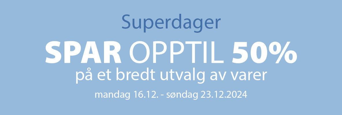 Spar opptil 50% på superdager