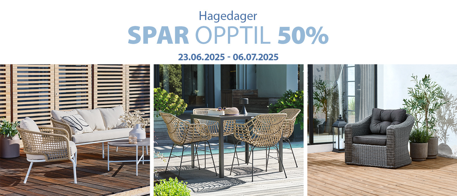 Spar opptil 50% på et utvalg av varer til hagen