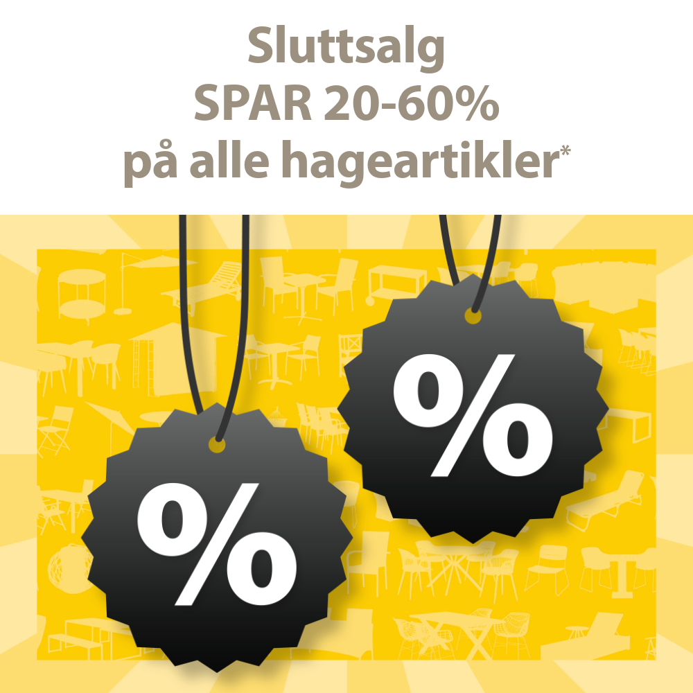 Sluttsalg på hagemøbler - SPAR 20-60%