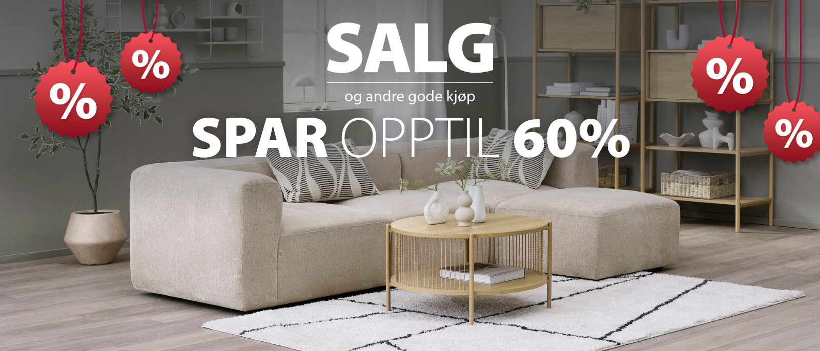 Spar opptil 60% på salget Spar opptil 60% på salget