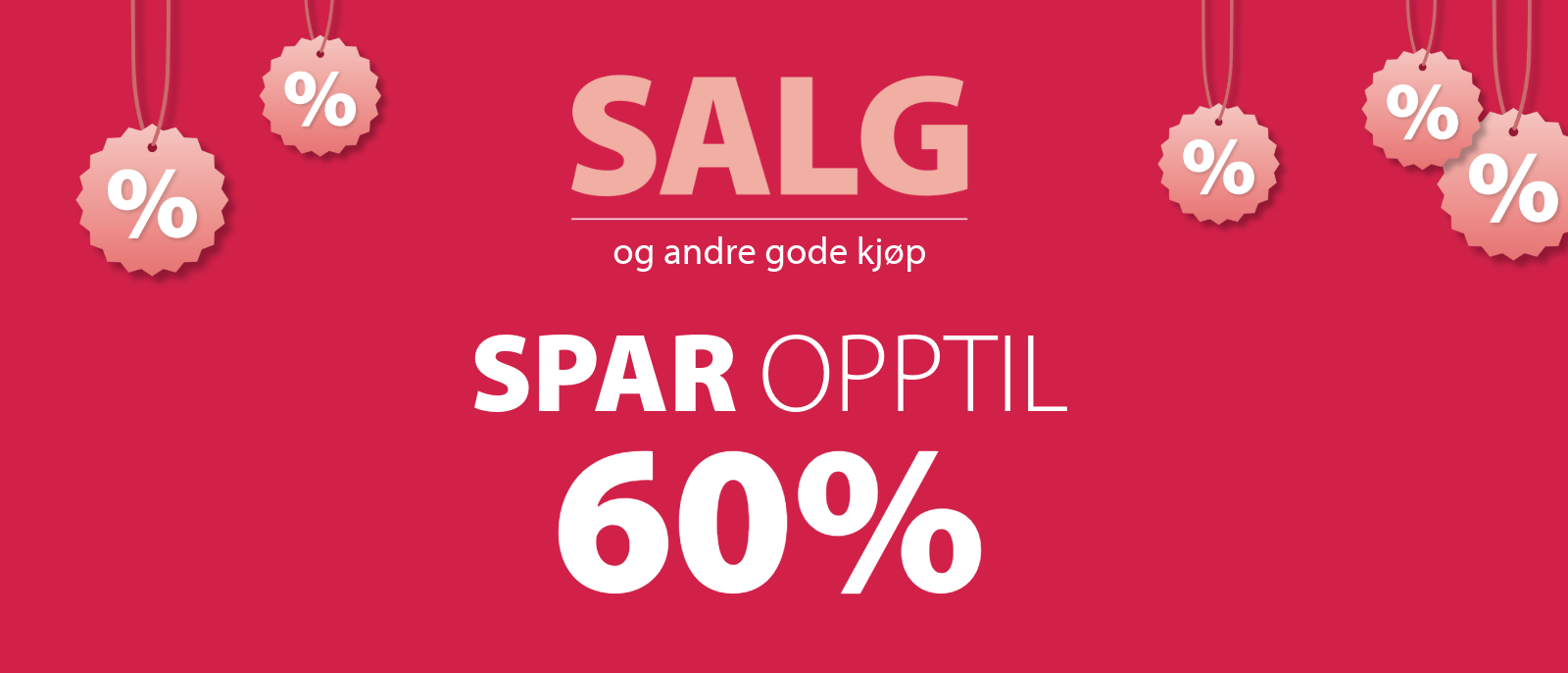 Spar opptil 60% på salget