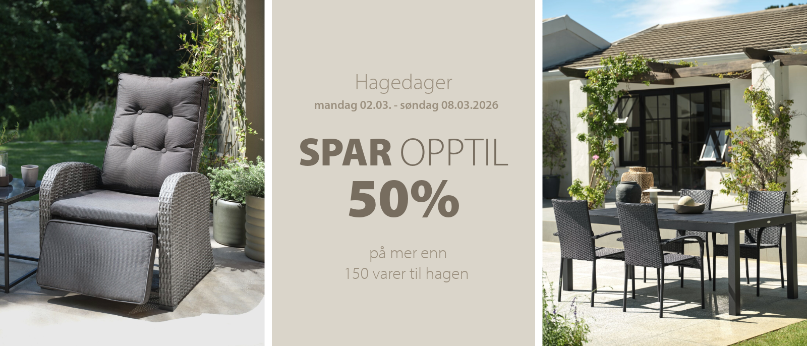 Spar opptil 50% på mer enn 150 varer til hagen