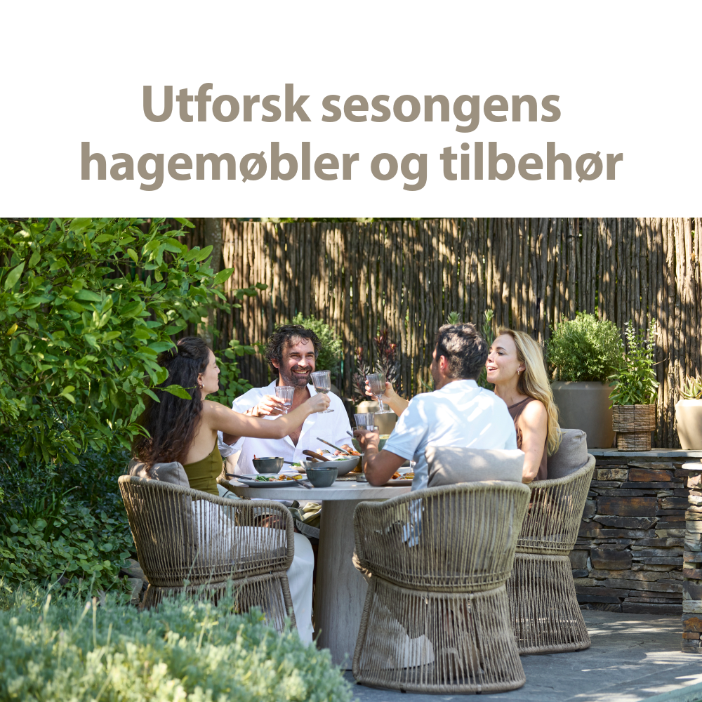 Utforsk sesongens sortiment til uteplassen