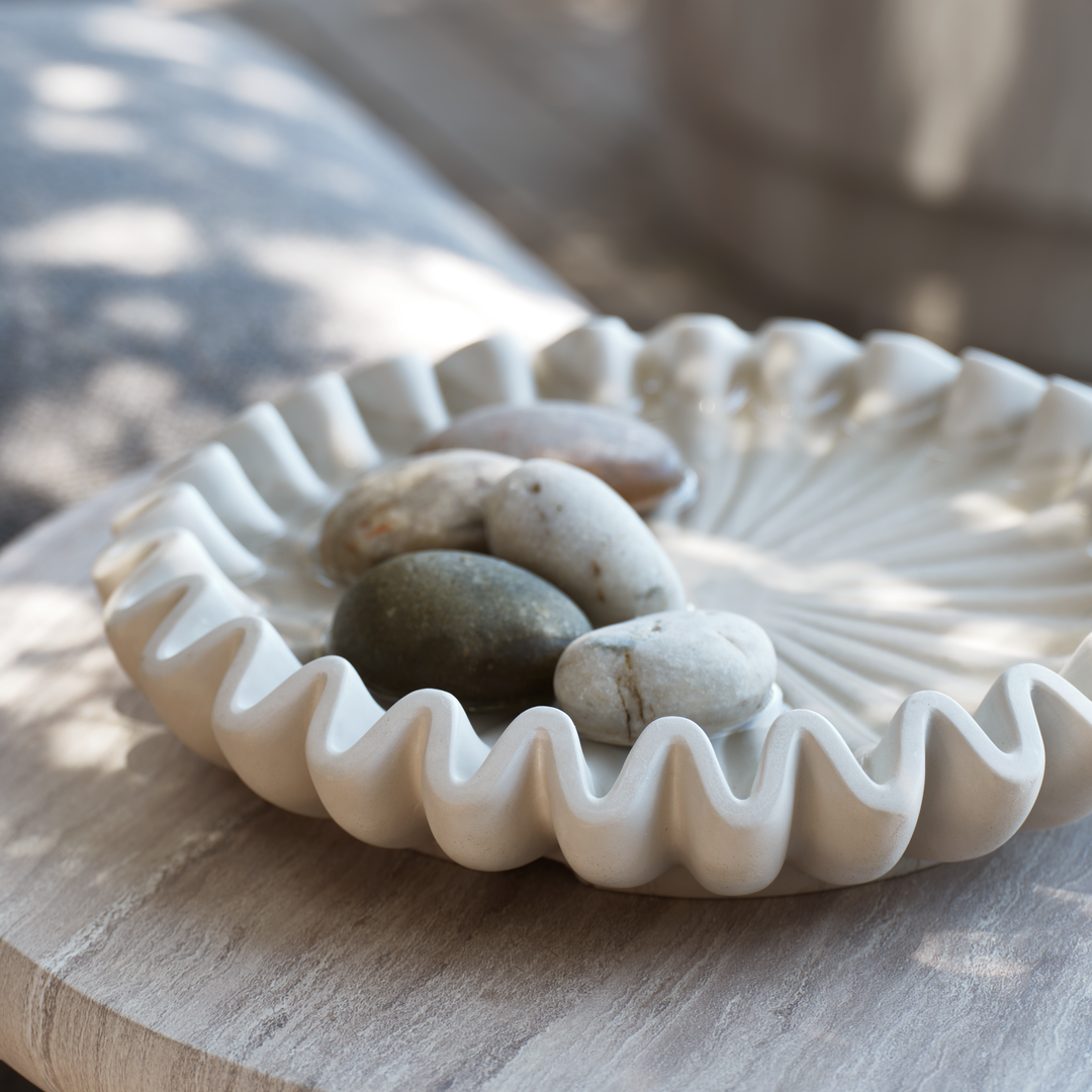 TURTELDUE fuglebad benyttet som dekorfat