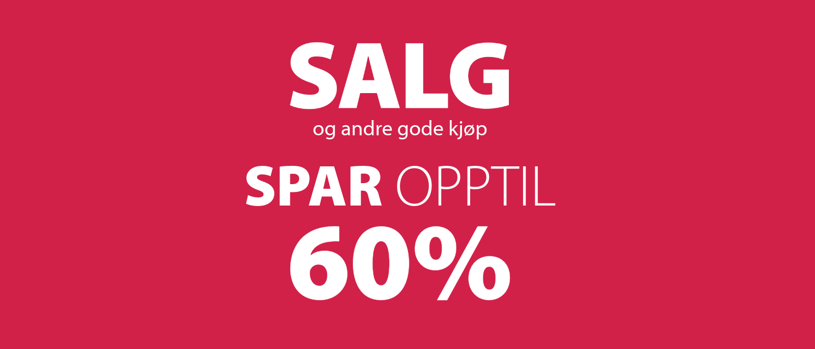 Spar opptil 60% på salget