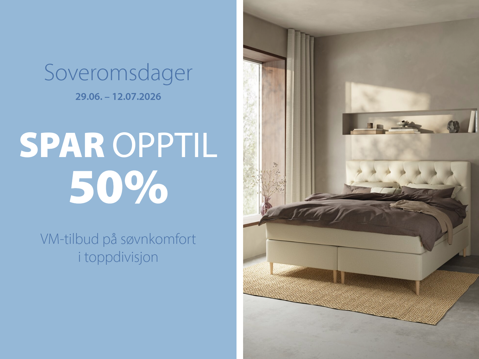 VM-tilbud på søvnkomfort i toppdivisjon