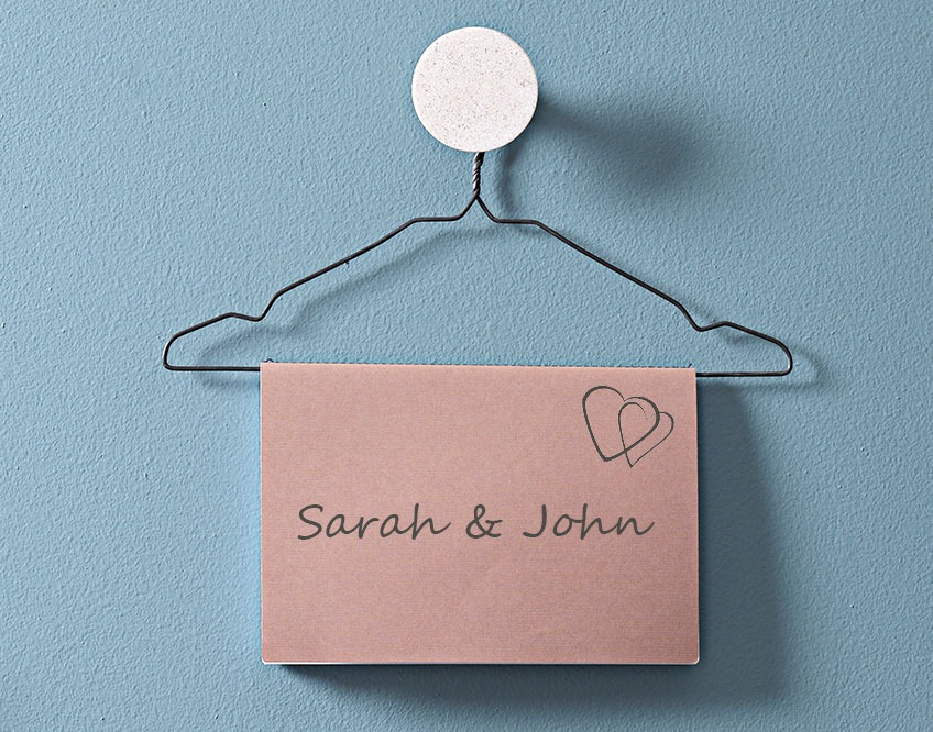 TONNI clothes hanger with a place card Clothes hanger with a place card