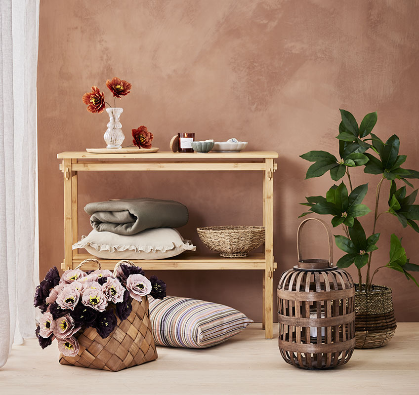 GUNNAR lanterne, BANKSIA og GULDBLOMME pute og PER papir blomster Puter, pledd, lykt og hjemmeinnredning i rustikk og romantisk design