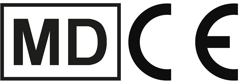 CE-logoen i kombinasjon med MD-logoen garanterer at det medisinske utstyret oppfyller kravene i europeisk lovgivning 